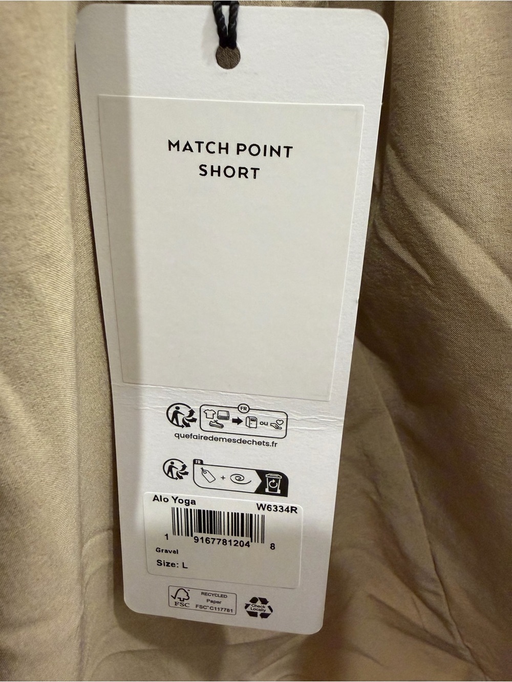 NWT Alo Yoga Match Point Shorts Gravel Size Large - Picture 4 of 4